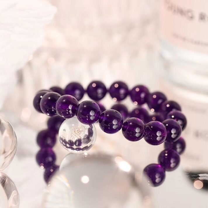 Høy kvalitet ametyst armbånd – Møt viktige personer, eksamensbeståelses armbånd.