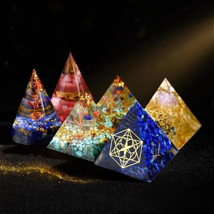 Naturlig krystall pyramide dekorasjon smykke